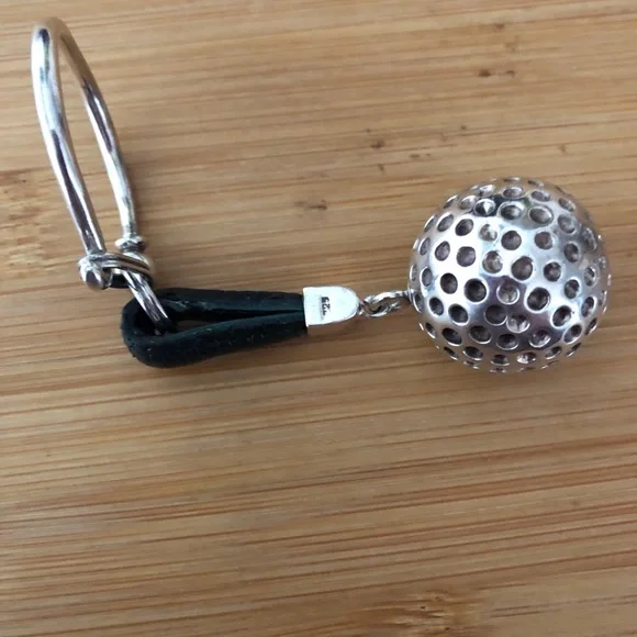 $134  Unique Estate Golfer's Key Chain  Sterling Silver 46gr. Marked 925 - Picture 7 of 8